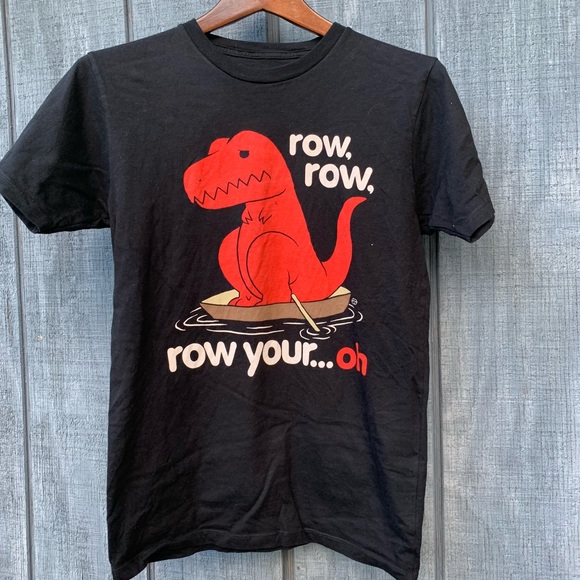 Goodie Two Sleeves Dinosaur Tshirt Black Small - Picture 1 of 3